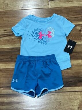 Under Armour Girls Fish Shirt & Shorts Set, new